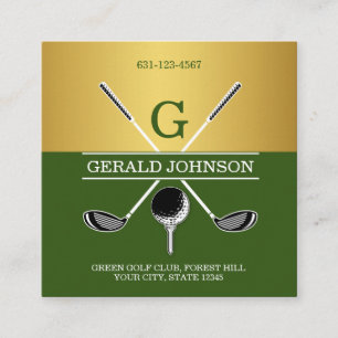 Carte de visite de Monogramme de Golf simple sur m