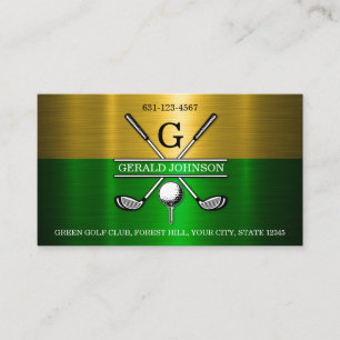 Carte de visite de Monogramme de Golf simple sur m