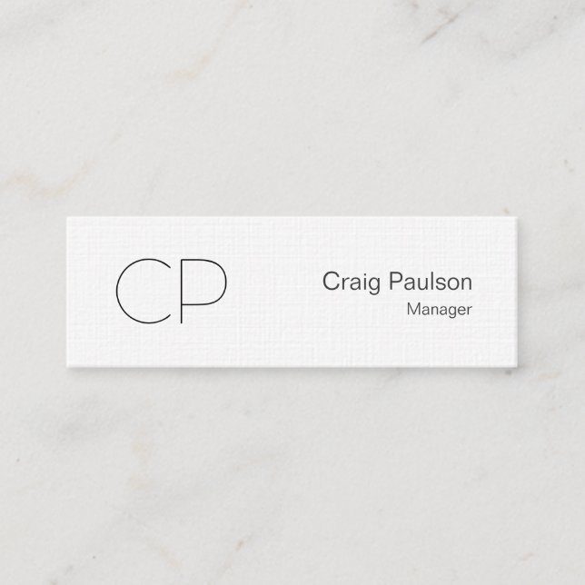 Carte de visite de monogramme mince et tendance li (Devant)