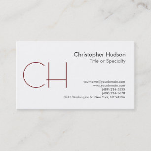 Carte de visite de monogramme noir blanc