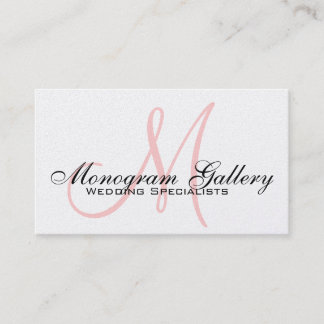 Carte de visite de Monogramme noir rose platine