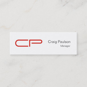 Carte de visite de Monogramme noir rouge fin tenda