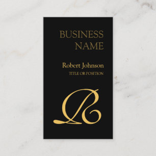 Carte de visite de monogramme professionnel Black