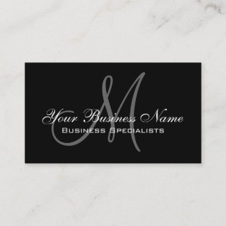 Carte de visite de monogramme simple noir