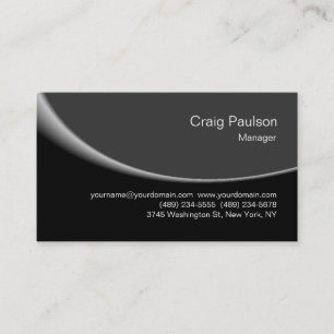 Carte de visite de motif chic gris noir tendance