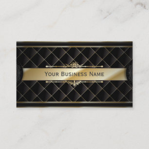 Carte de visite de motif de diamant barré par or
