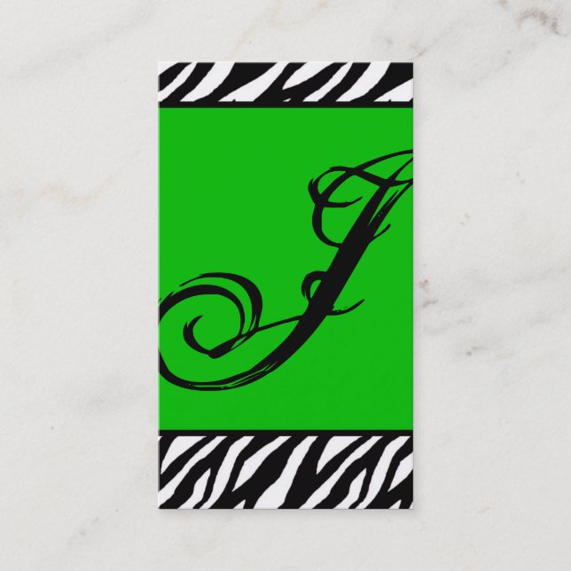 Carte de visite de Motif d'impression blanc vert (Devant)