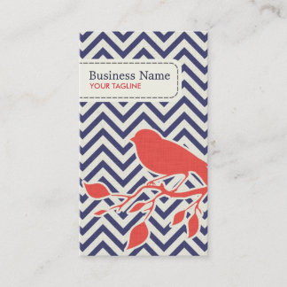Carte de visite de motif d'oiseau et de Chevron