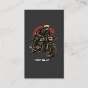 Carte de visite de moto vintage squelette motards