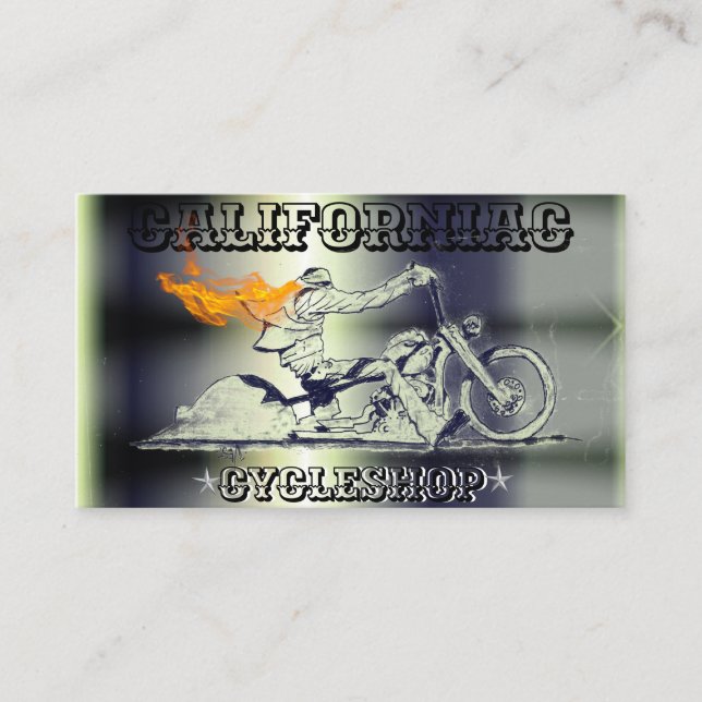Carte de visite de motocyclette noir et chrome élé (Devant)