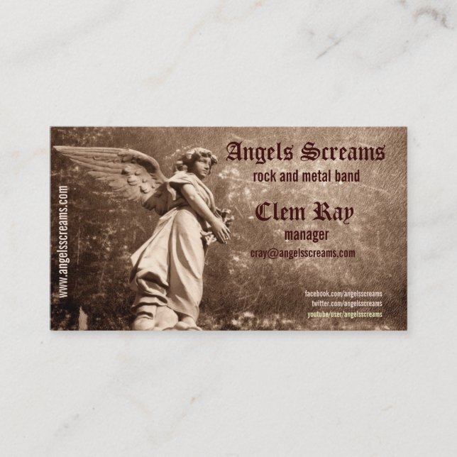 carte de visite de musique angel (Devant)