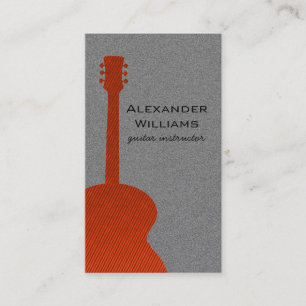 Carte de visite de musique de guitare rayée, orang