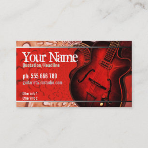 Carte de visite de musique de guitare Red Earth