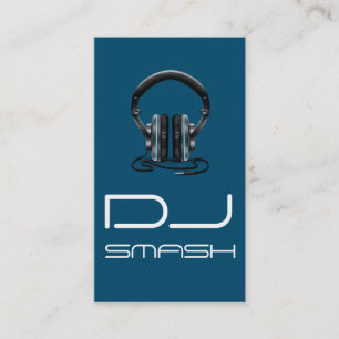 Carte de visite de musique DJ bleu cool