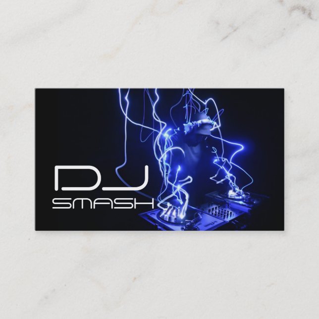 Carte de visite de musique DJ Cool Blue (Devant)