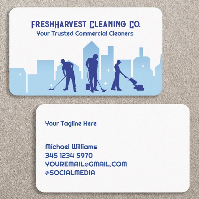 Carte de visite de nettoyage Janitorial (Janitorial Cleaning Business Cards)