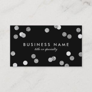 Carte de visite de noir de confettis de parties