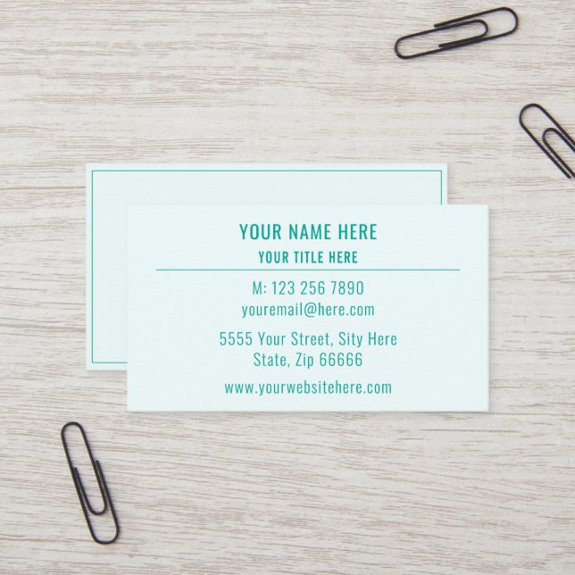 Carte de visite de nom de logo personnalisé - vos  (Devant/Arrière en situation)