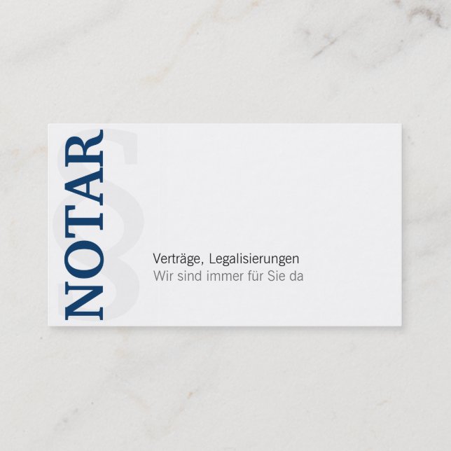 Carte de visite de notaire (Dos)
