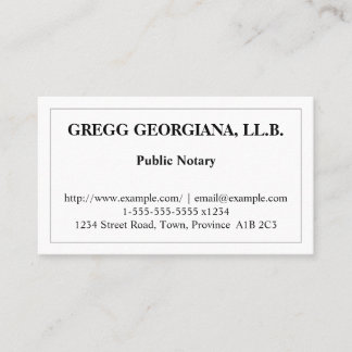 Carte de visite de notaire public élégant et propr