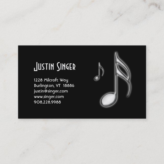 Carte de visite de note de la musique seizième et (Devant)