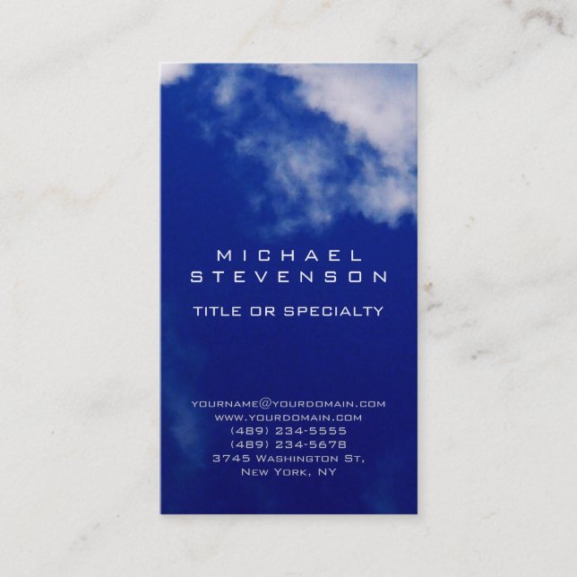 Carte de visite de nuages Bleu Bleu Attractif (Devant)