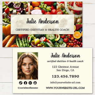 Carte de visite de nutritionniste diététiste coach