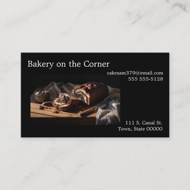 Carte de visite de pain au chocolat babka (Devant)