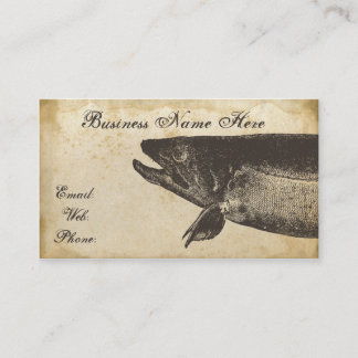 Carte de visite de papier grungy vieux poisson