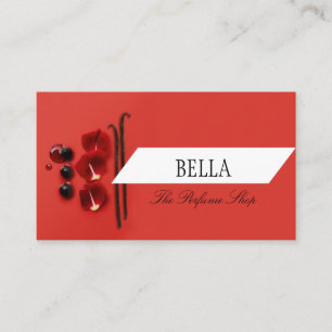 Carte de visite de parfum de beauté rouge