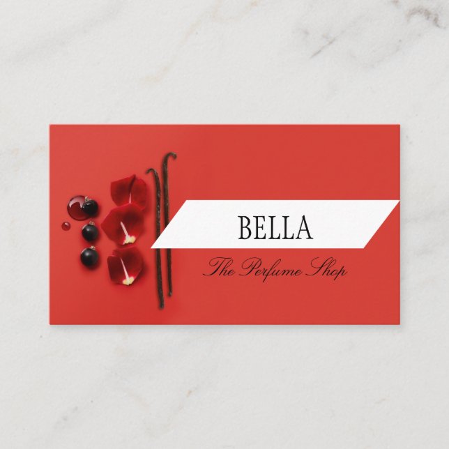 Carte de visite de parfum de beauté rouge (Devant)