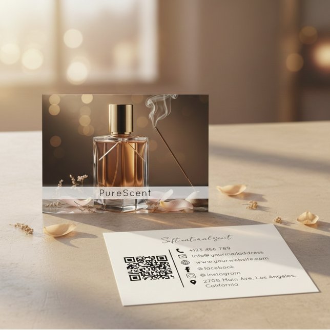 Carte de visite de parfumerie Code QR Marque de pa (Créateur téléchargé)