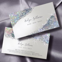 Carte de visite de Parties scintillant en argent F