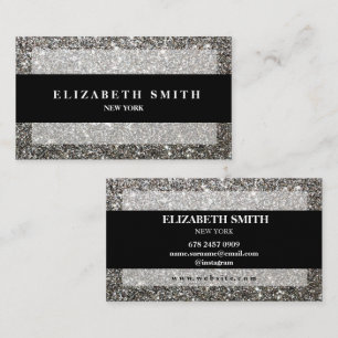 Carte de visite de Parties scintillant en argent n