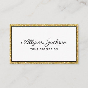 Carte de visite de Parties scintillant Gold de lux