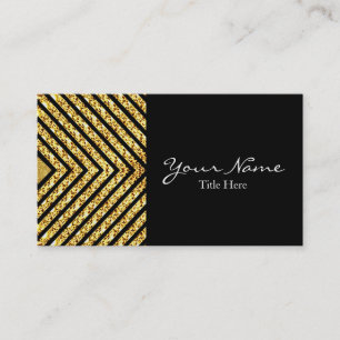 Carte de visite de Parties scintillant noir et or