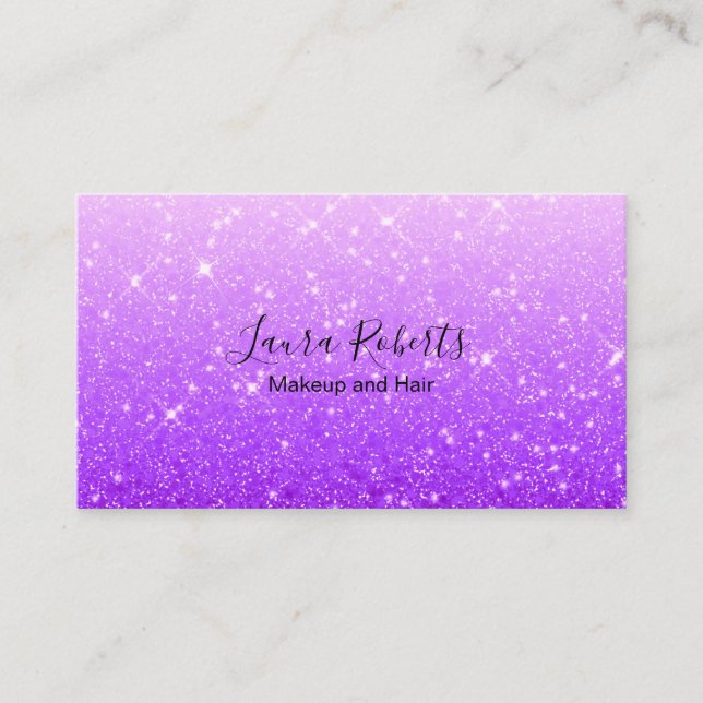 Carte de visite de Parties scintillant violet mode (Devant)