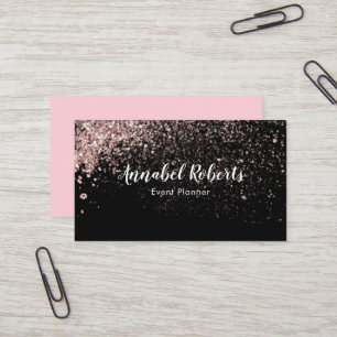 Carte de visite de parties scintillantes de noir