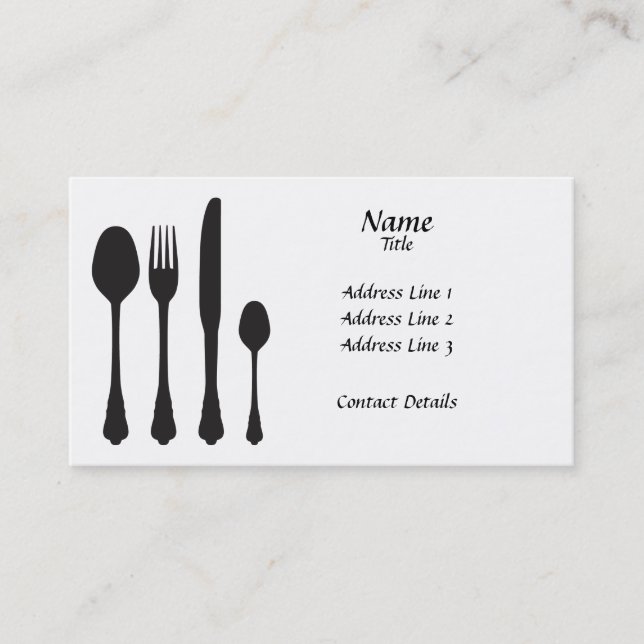 Carte de visite de Patisserie de café de couverts (Devant)