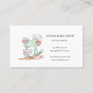 Carte de visite de pâtisserie mélangeur de cuisine
