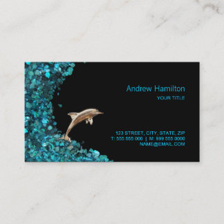 Carte de visite de Paua Shell d'Aqua de dauphin