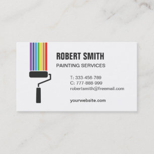 Carte de visite de peinture Rainbow Pinceau à roul
