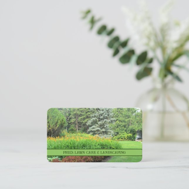 Carte de visite de pelouse et de paysage (Debout devant)