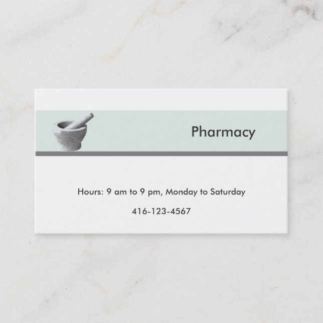 Carte de visite de pharmacie (Devant)