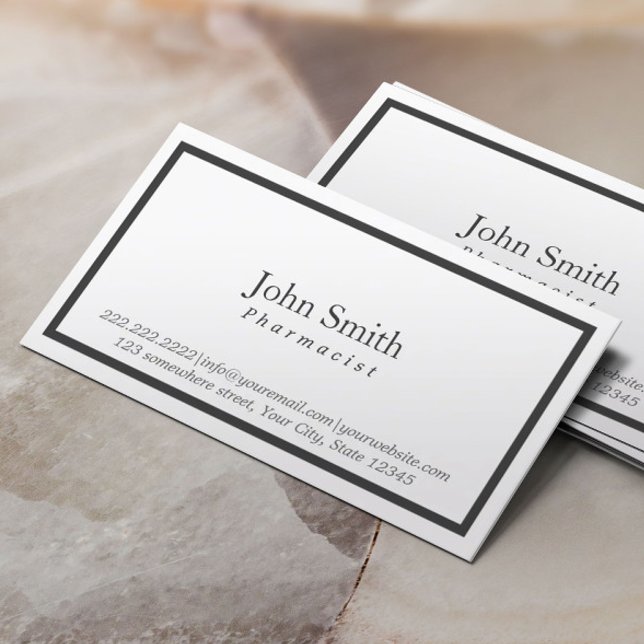 Carte de visite de pharmacien simple frontière noi (Créateur téléchargé)
