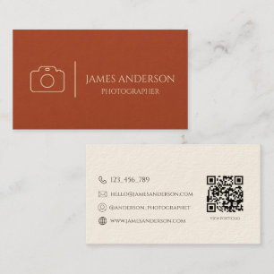 Carte de visite de photographe en terre cuite et c