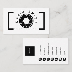 Carte de visite de photographe minimaliste blanche