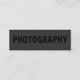 Carte de visite de photographe noir simple Skinny