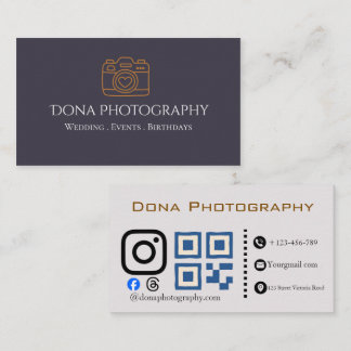Carte de visite de photographe professionnel