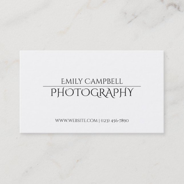 Carte de visite de photographe professionnel (Devant)